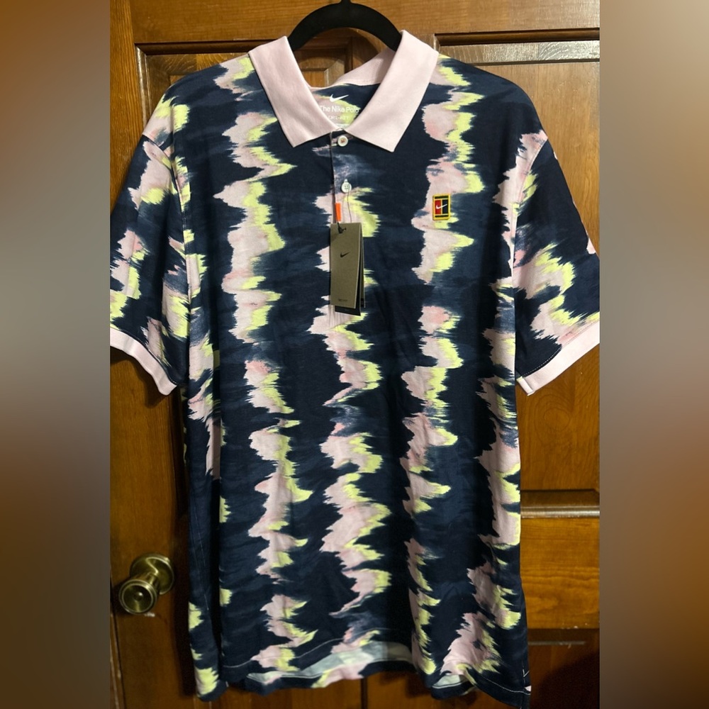 NWT NIKE Heritage Men's Dri Fit Multicolor Polo Shirt Tennis Men’s Size XXL